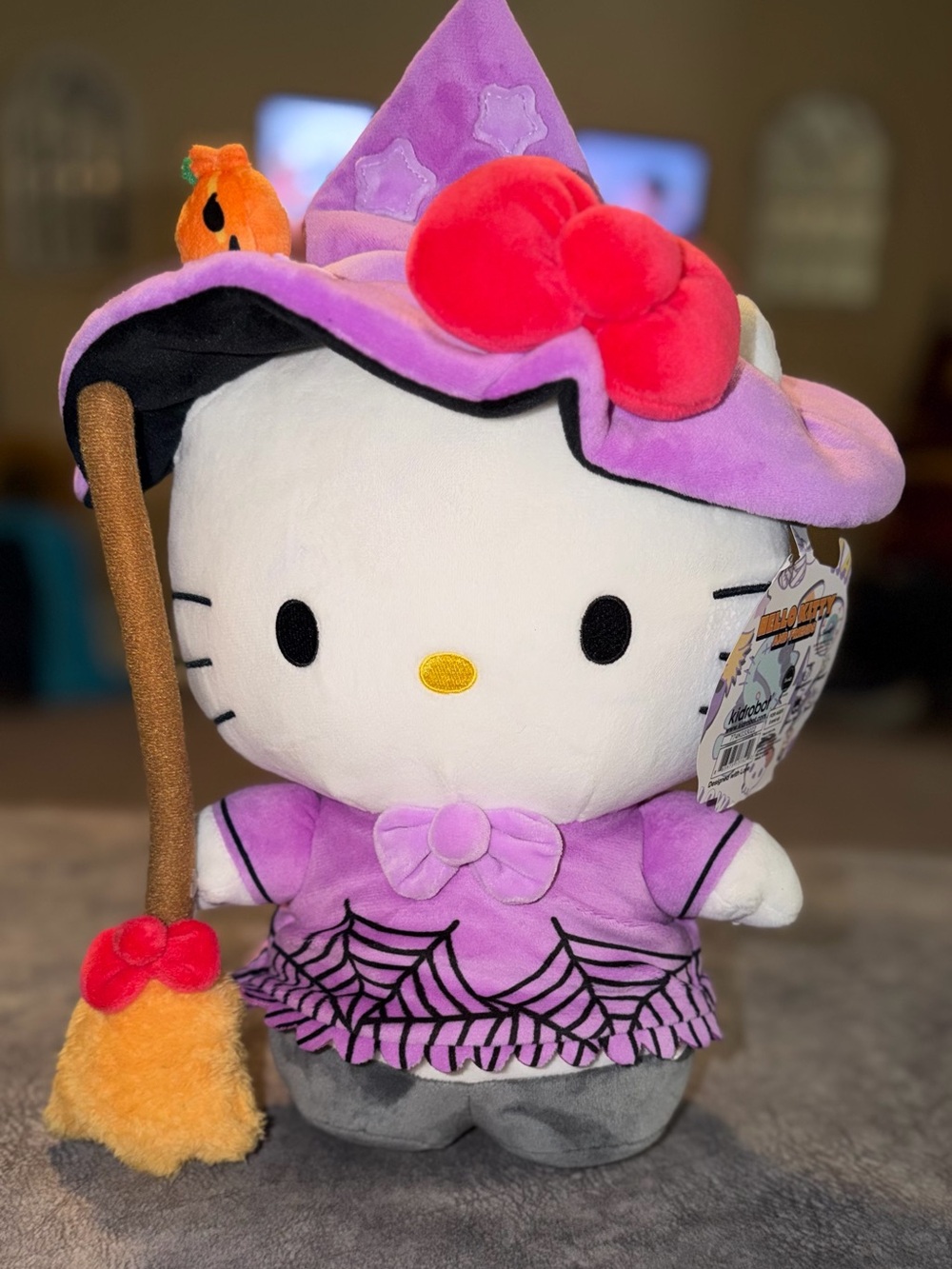 Hello Kitty Plush Witch Toy in Purple 16inch